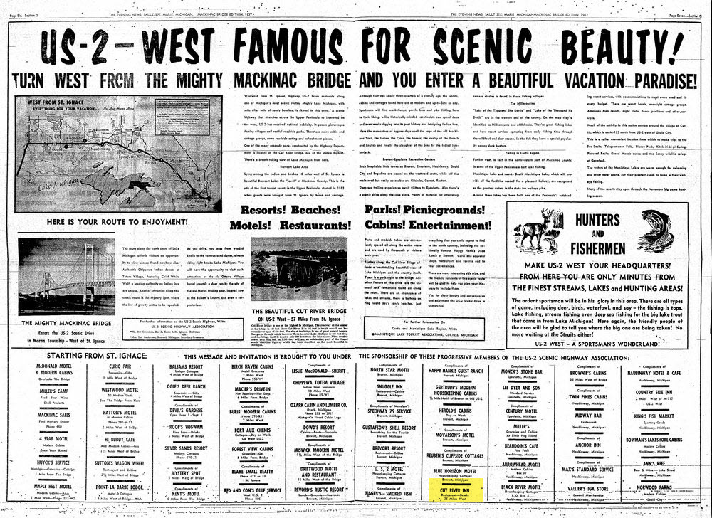 Cut River Inn (Fishers Bar and Restaurant, Callihans) - Nov 01 1957 Article
